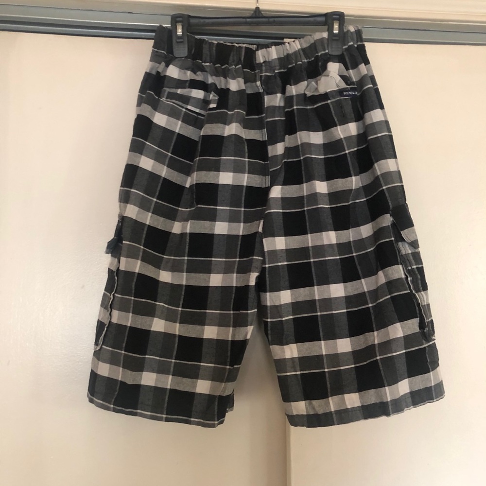 Black and white cargo shorts
